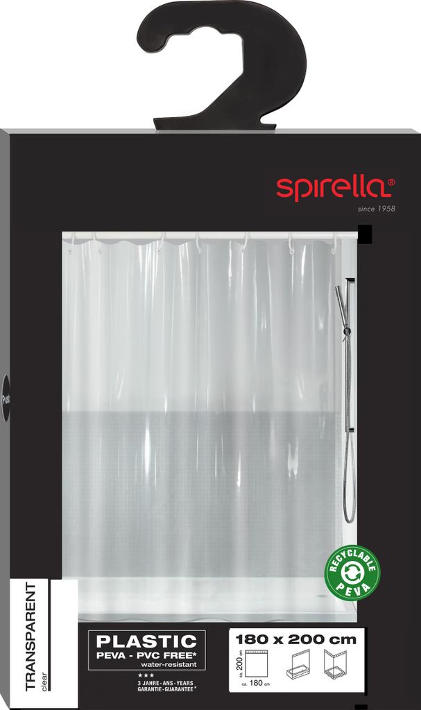 Spirella Duschvorhang Minimalismus, vers. Designs Farbe: Transparent clear