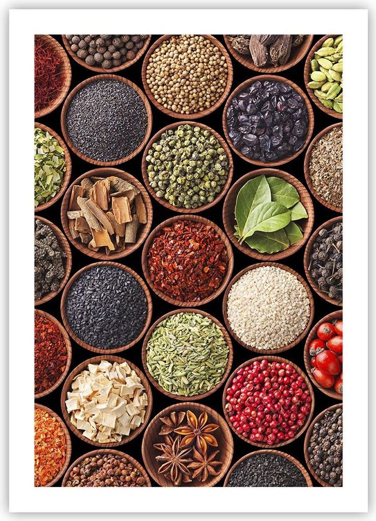 Poster - Poster ohne Rahmen - Gewürz Küche - 50x70 cm - Wand Bild - Wanddeko - Wandbilder - Kunstposter - Wandposter - Bilder - Kunstdruck - Wand...