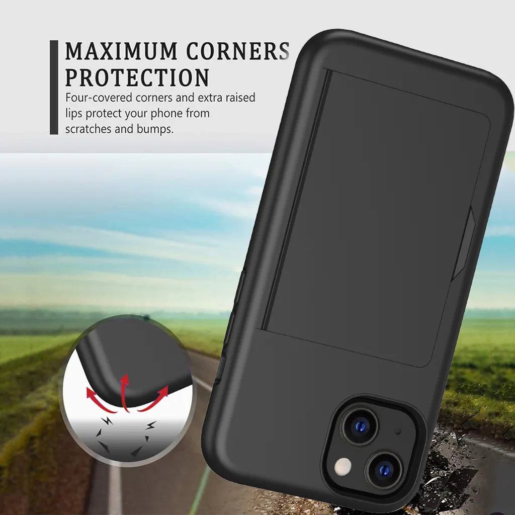 MAMA MOUTH Cover iPhone 13, Custodia Flip Pelle Portafoglio, Magnetica Libro con Slot Schede iPhone 13 Cover, Slim Thin TPU Silicone Bumper Wallet Supporto Caso, Antiurto Case Per iPhone 13 Nero