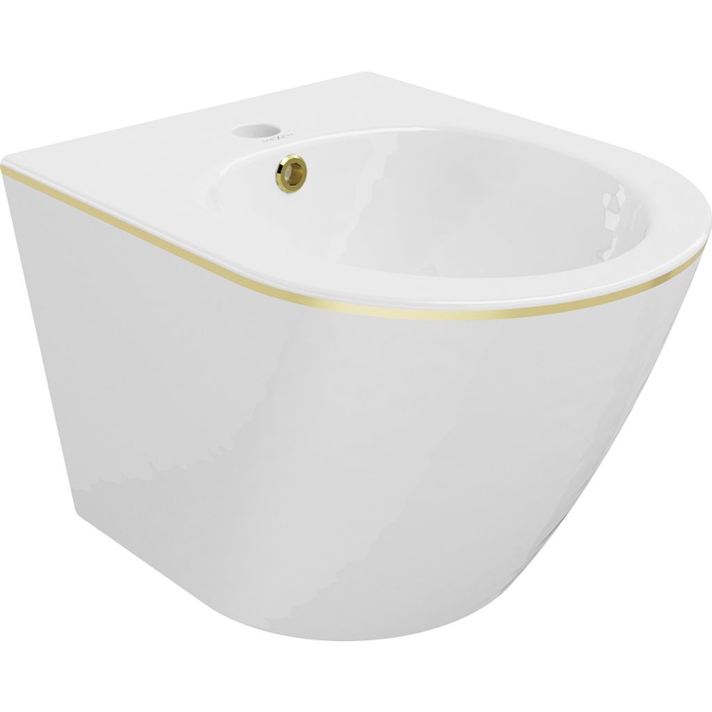 Mexen Lena bidet wiszący, biały/złoty linia - 35224805 Zdjęcie produktu 