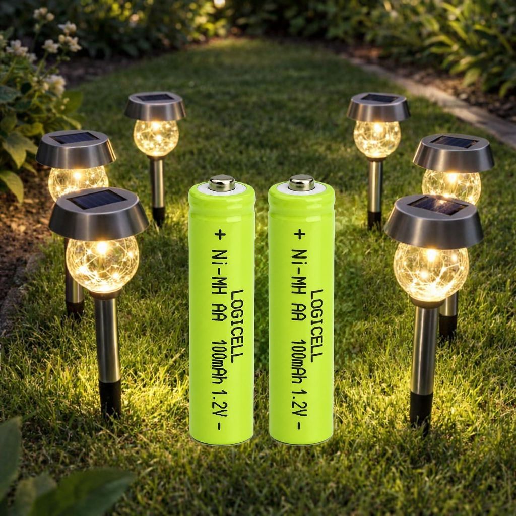 2 Stück LogiCell AA NI-MH-Akku 100mAh, 1,2V Solar Mignon Produktbild 