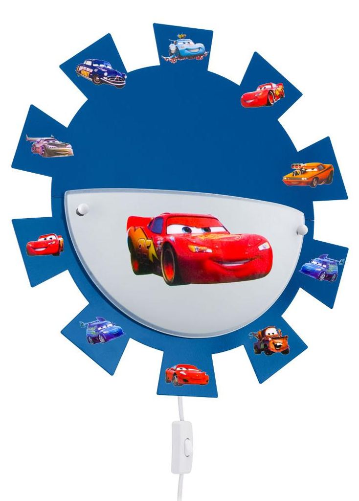 Nachtlicht, Kinderzimmer, blau, weiß, Cars Sticker, D 35cm Produktbild 