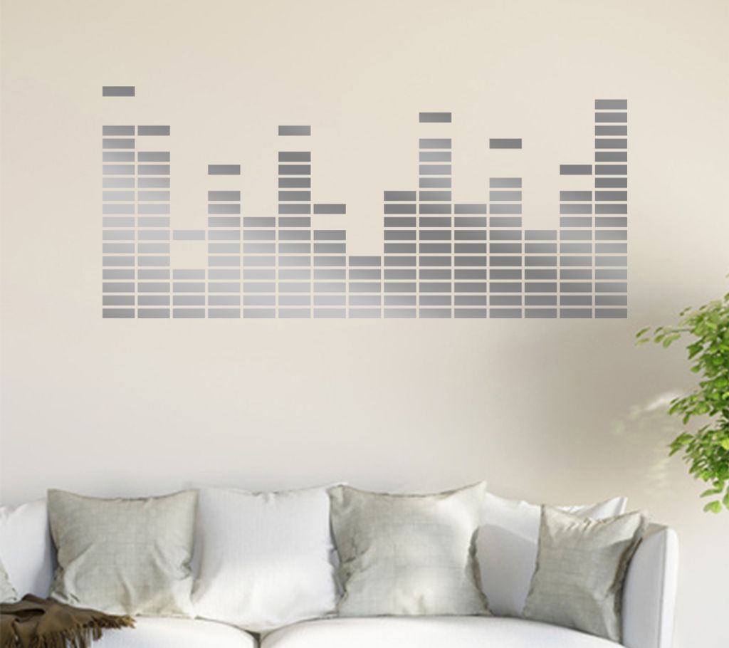Equalizer - EQ Wandtattoo in 6 Größen - Wandaufkleber Wall Sticker - Dekoration, Küche, Wohnzimmer, Schlafzimmer, Badezimmer