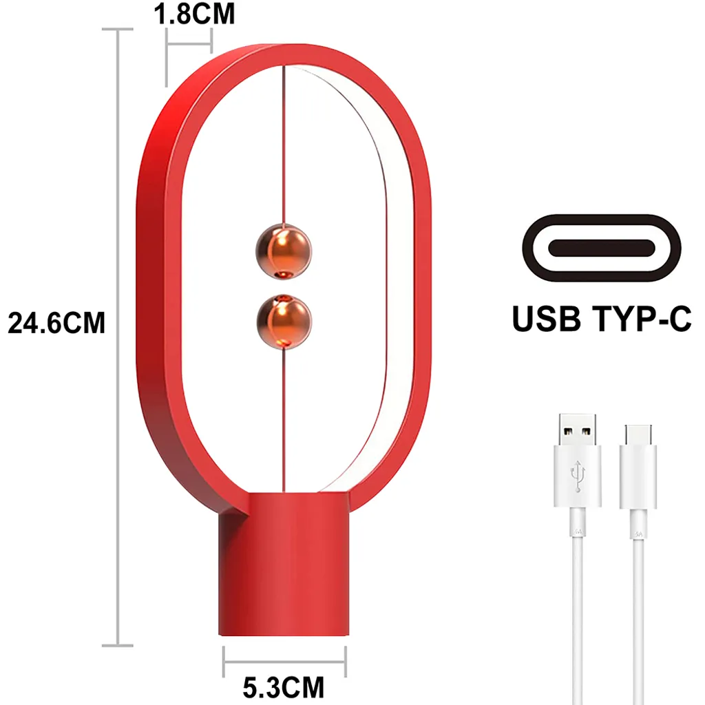 Lampe de table USB à suspension magnétique avec éclairage LED doux