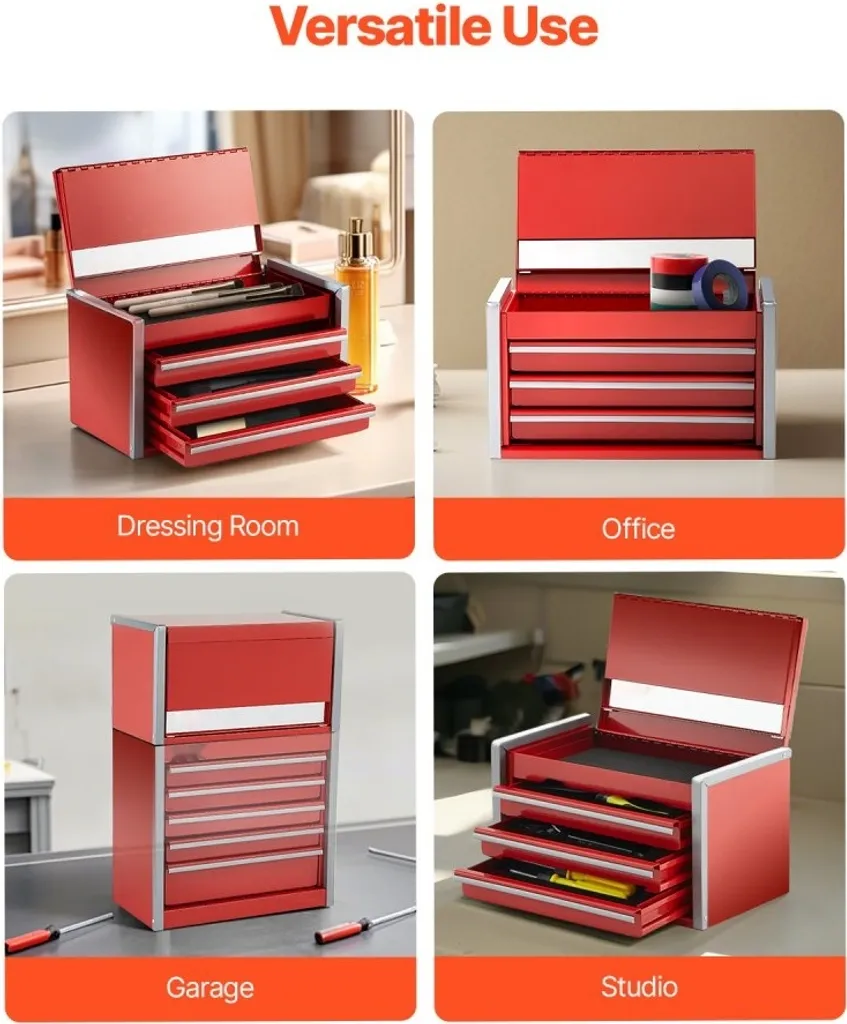 Coffret de rangement pour outils avec 3 tiroirs format compact 218x118mm - 5