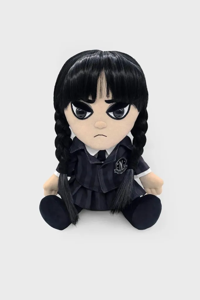 Décoration Gothique Peluche Wednesday Addams pour Chambre et Bureau