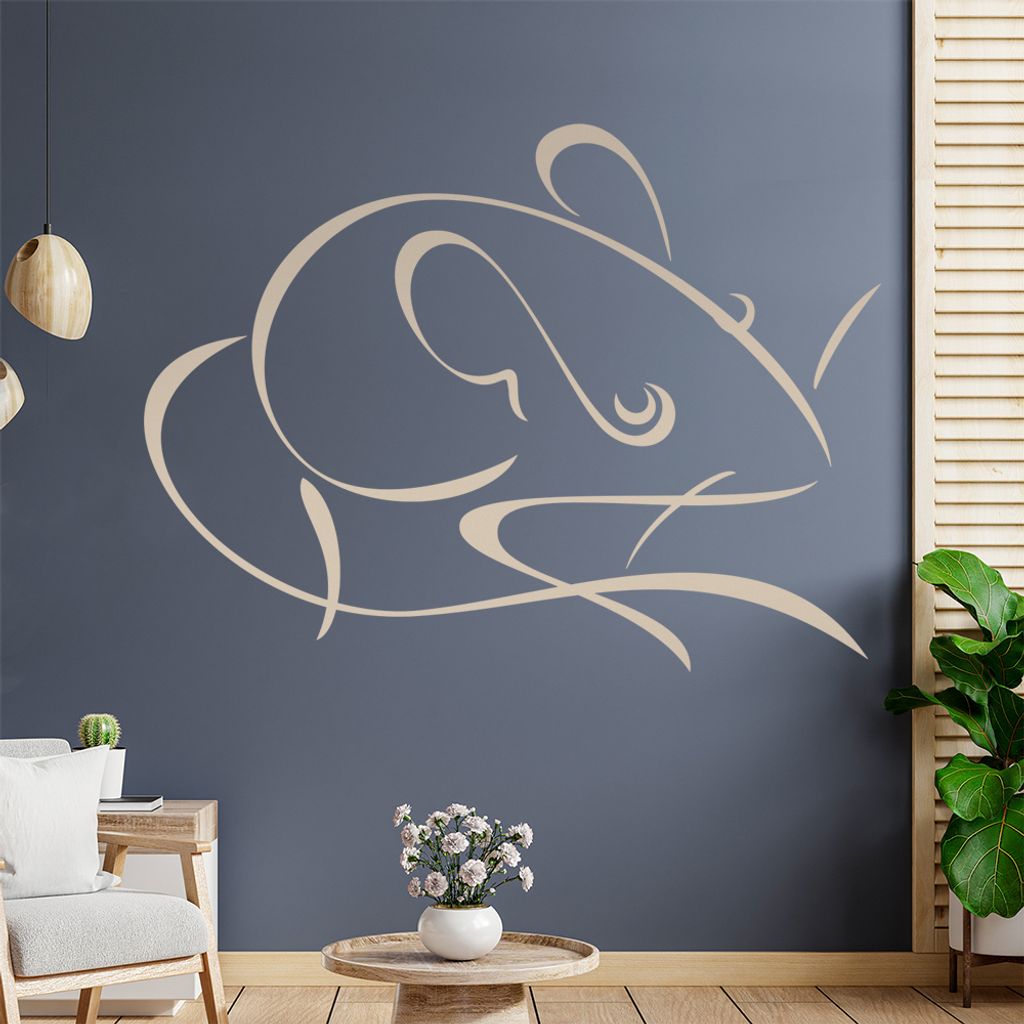 Maus Linien Wandtattoo in 6 Größen - Wandaufkleber Wall Sticker - Dekoration, Küche, Wohnzimmer, Schlafzimmer, Badezimmer