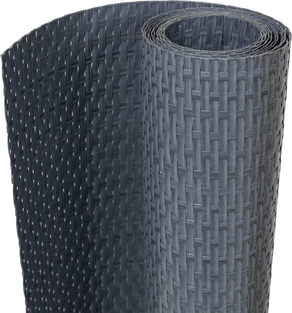 vidaXL Balkon-Sichtschutz Anthrazit 600x100 cm Poly Rattan