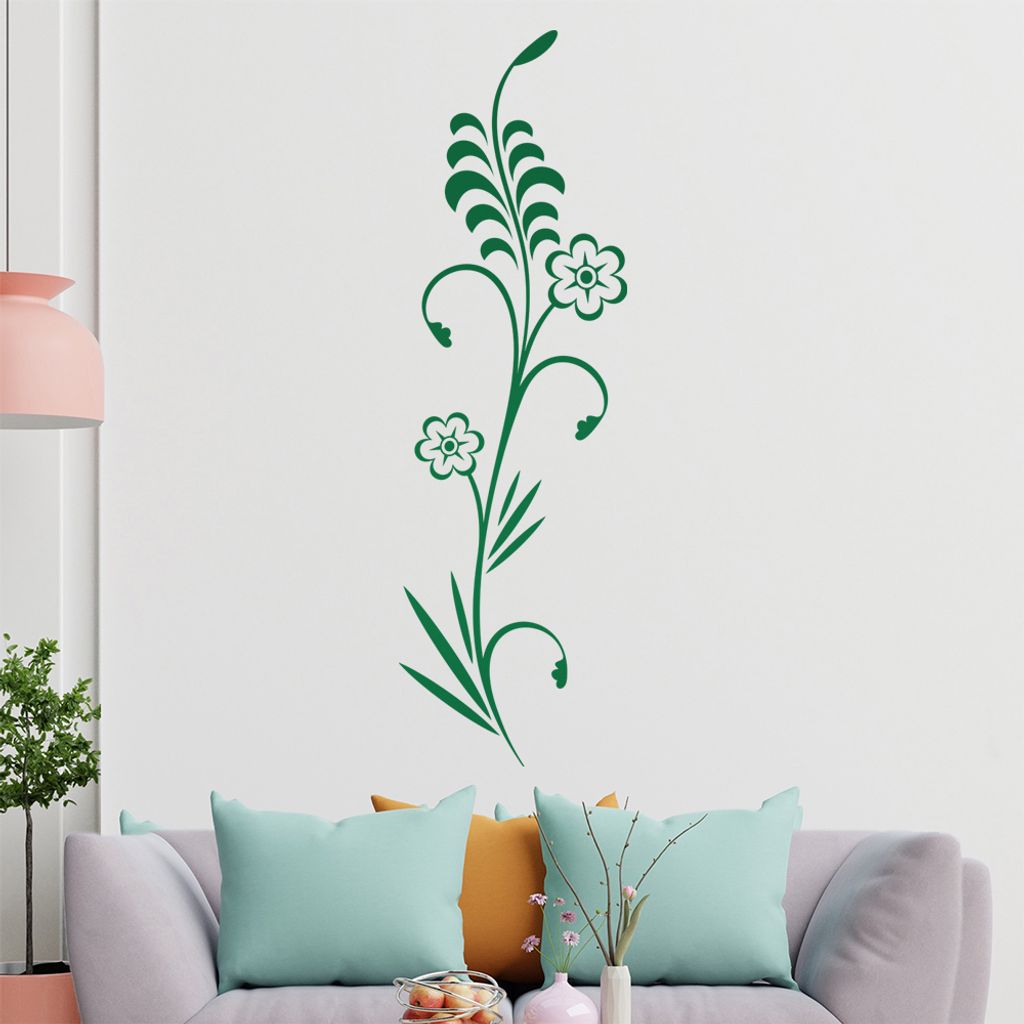 Blüten - Pflanze - Blume Wandtattoo in 6 Größen - Wandaufkleber Wall Sticker - Dekoration, Küche, Wohnzimmer, Schlafzimmer, Badezimmer