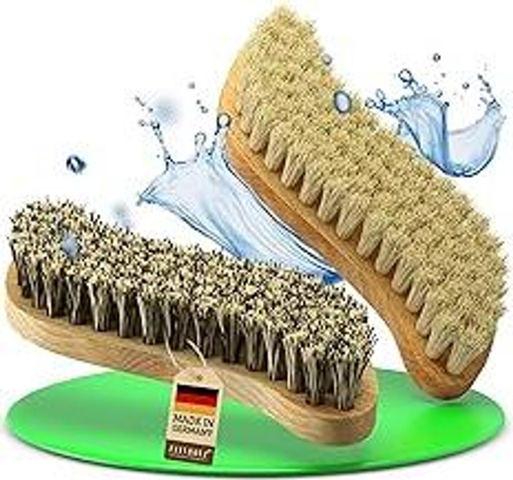 2er Set Wurzelbürste mit Naturborsten hart & weich, plastikfrei Germany, Reinigungsbürste, Scheuerbürste , Teppichbürste, Putzbürste, Schrubb...