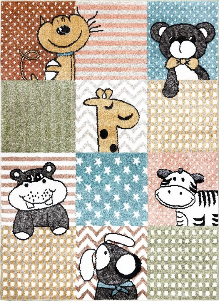 Tapis de chambre enfant 120 x 170 cm Fun Pets - Décoration sol ludique