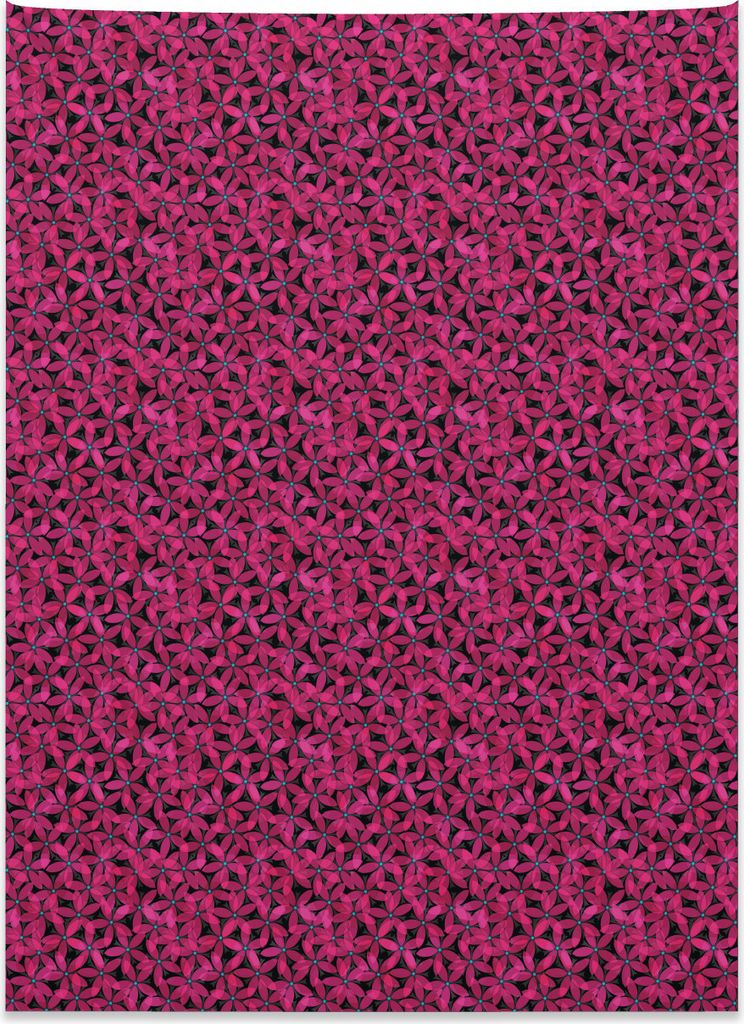 Abakuhaus Abstrakt Wandteppich, Blühende Blumen aus Weiches Mikrofaser Stoff Kein Verblassen Klare Farben Waschbar, 110 x 150 cm, Anthrazit grau P...