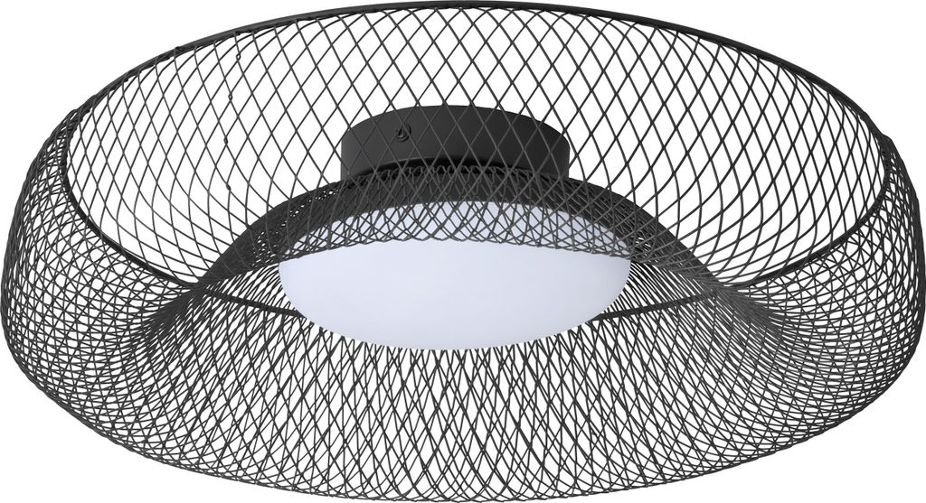 OSRAM Decor Mesh LED Deckenleuchte, Schwarz Metall, 300mm, 18,5W, 1130lm, 3000K warmweiß, Ra >80
