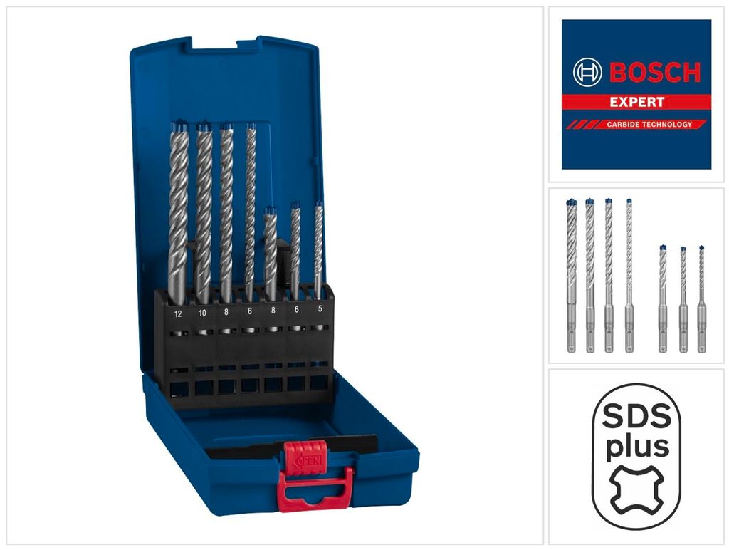 EXPERT SDS plus-7X Hammerbohrer-Set, D= 5/6/6/8/8/10/12 mm, Produktbild 