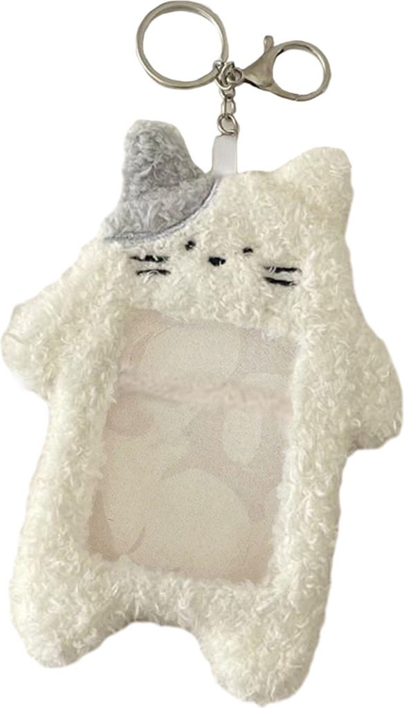 Cartoon Katze Plüsch Karte Halter Stilvolle Rucksack Charme Keychain Ornamental Karte Abdeckung Student Geschenk Zubehör