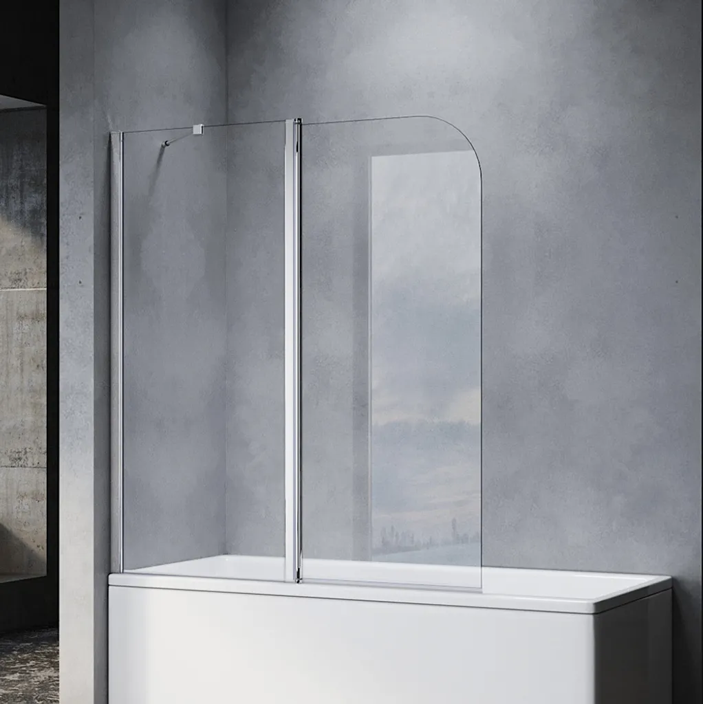 Paroi de Baignoire Anti-Calcaire 120x140 cm Pivotante pour Éviter les Inondations