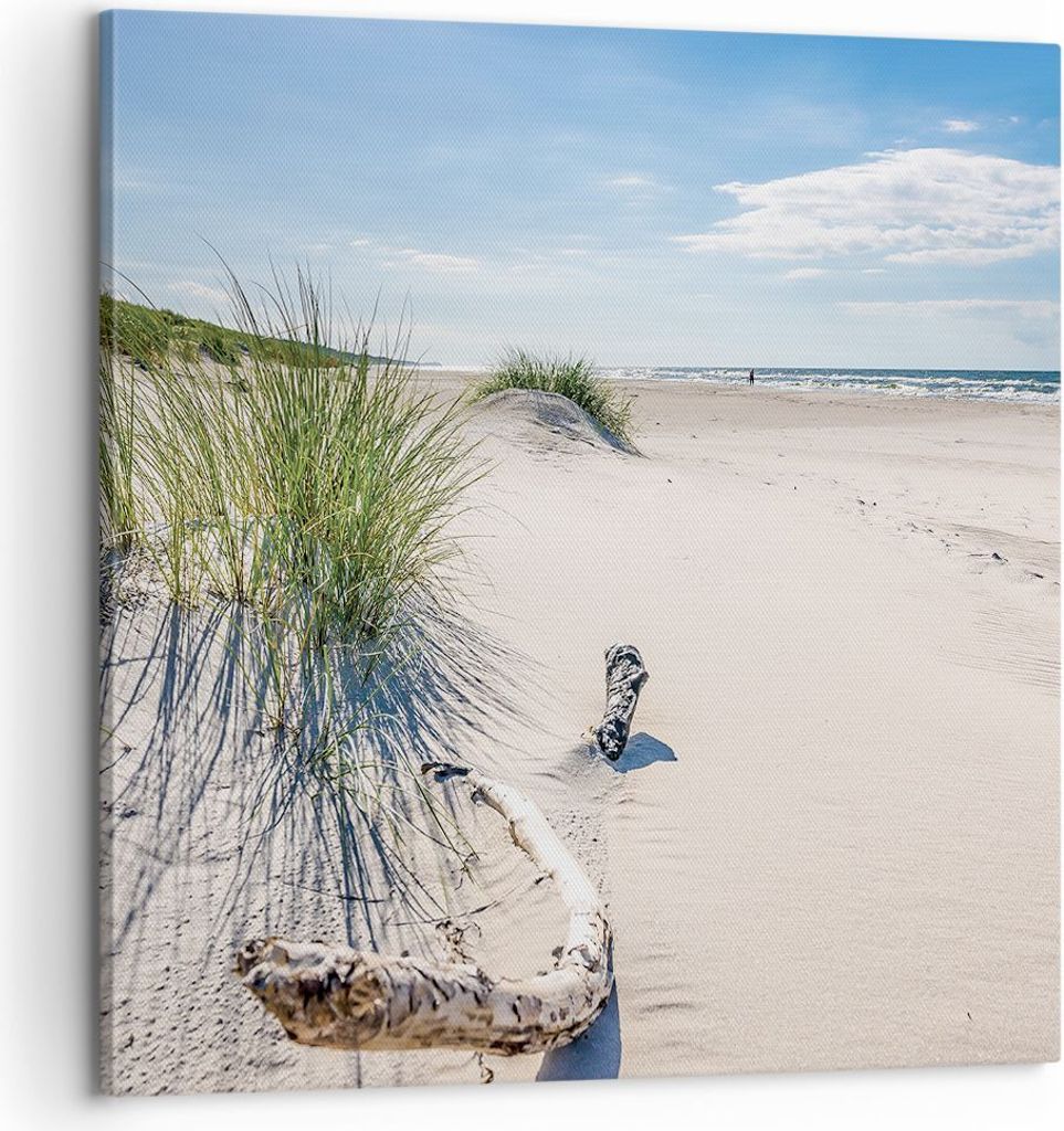 Bild auf Leinwand - Leinwandbild - Einteilig - Mrzezyno Strand Meer - 60x60cm - Wand Bild - Wanddeko - Wandbilder - Leinwanddruck - Bilder - Wandde...