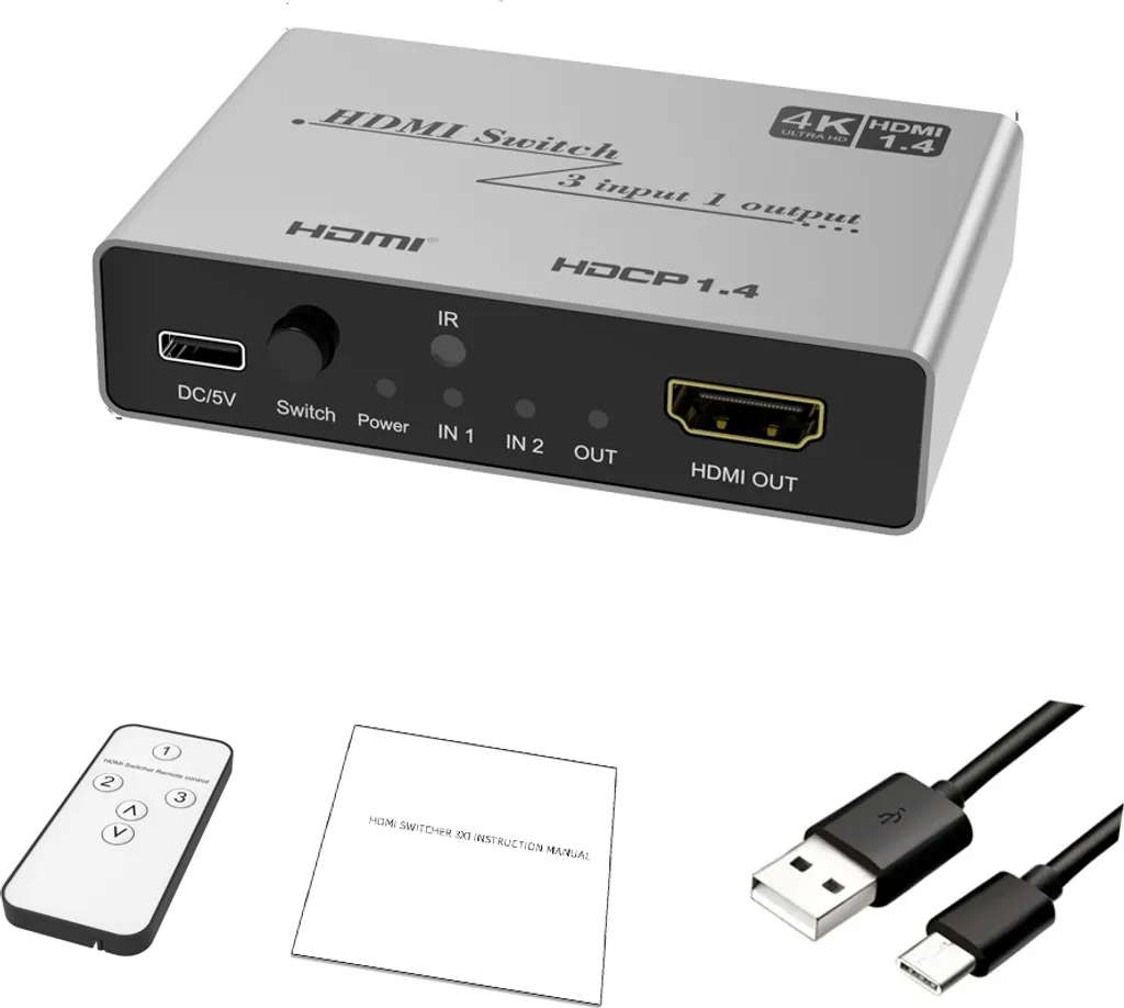 Sélecteur HDMI 3 Entrées 1 Sortie pour Console de Jeux et Box Internet