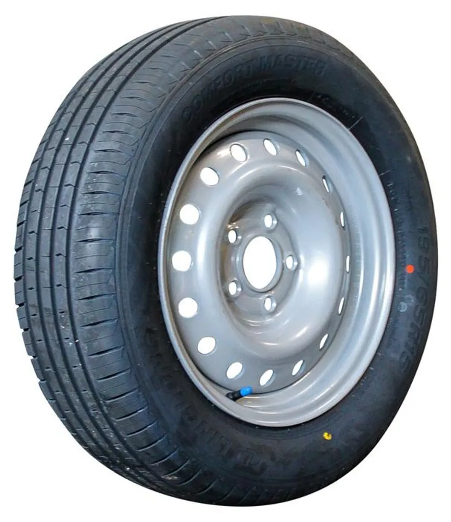 Roue complète 195/65 R15 pour remorque et plateau jante acier 5 trous 112