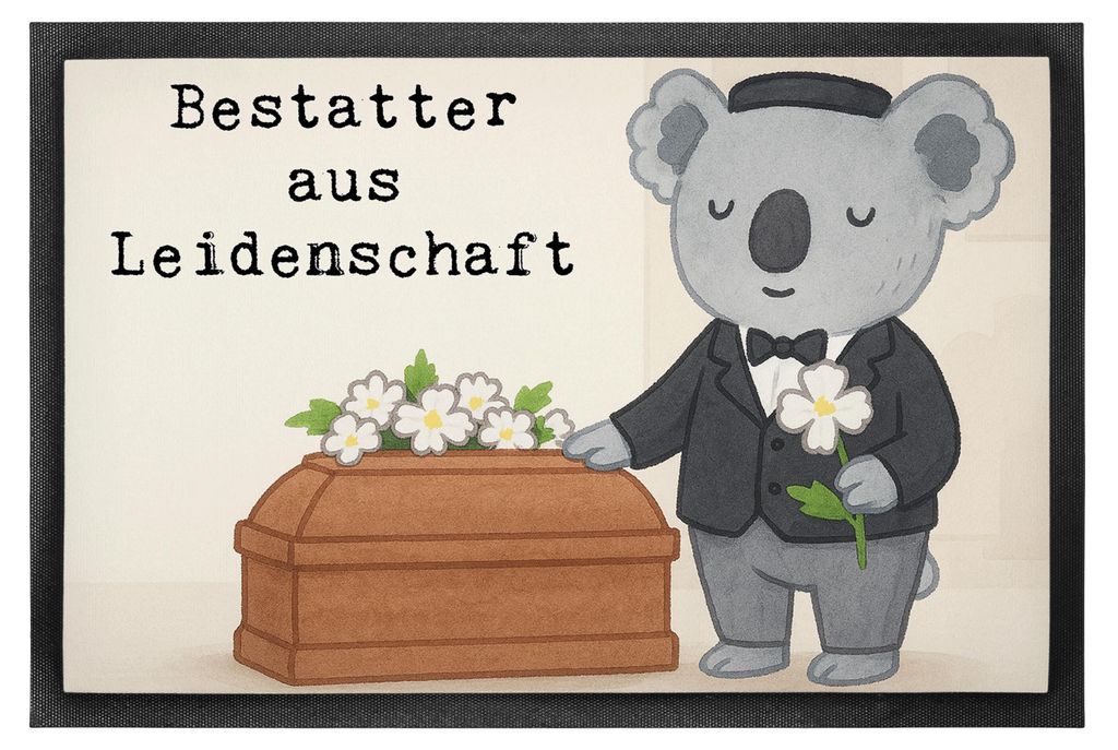 Mr. & Mrs. Panda fußmatte Bestatter Leidenschaft Design 60 x 90 cm - Weiß - Geschenk, Schmutzfänger, Schmutzfangmatte, Bodenvorleger, flurmatte,...