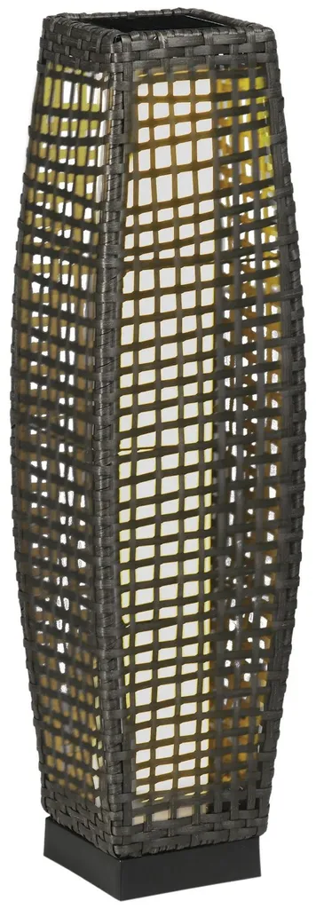Lampadaire LED en polyrotin gris 21x21x78 cm avec alimentation secteur CA