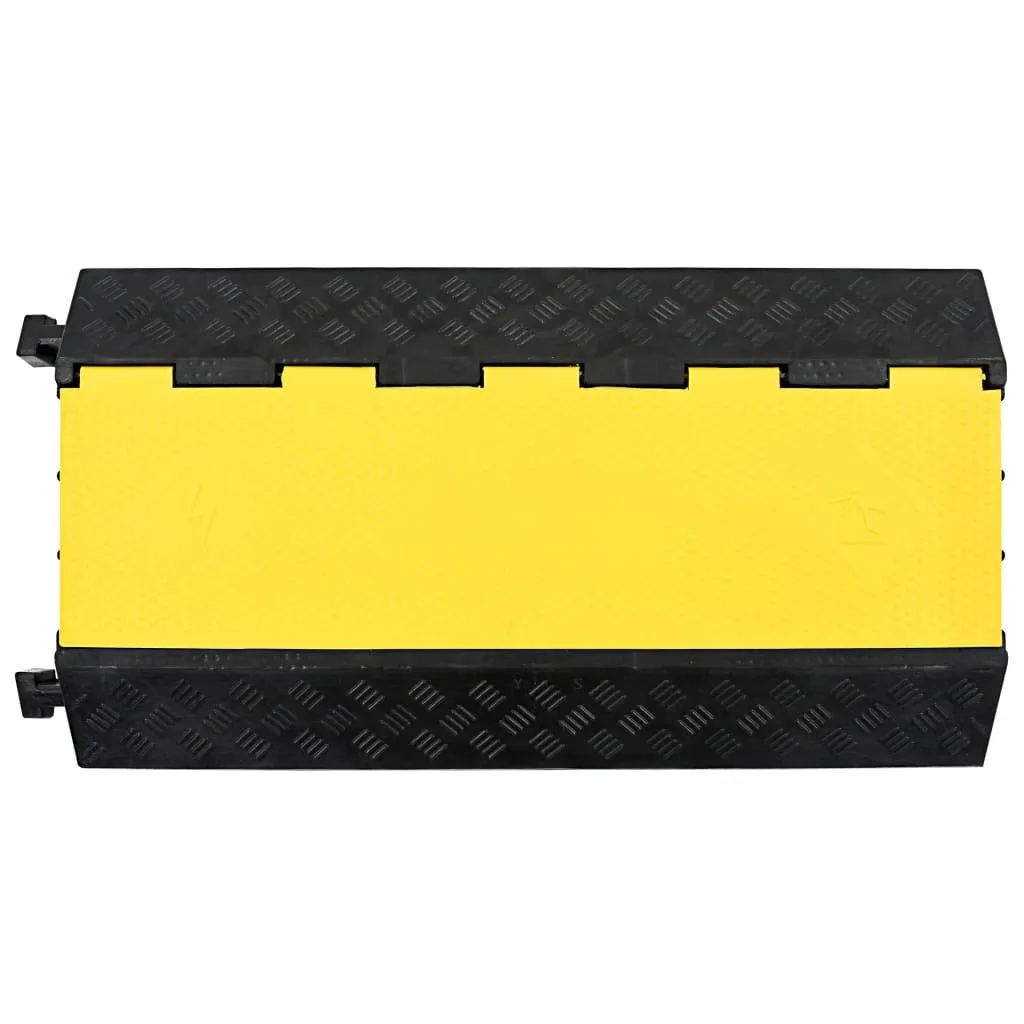 Passage de câble au sol 3 canaux robuste en caoutchouc noir vidaXL 93 cm