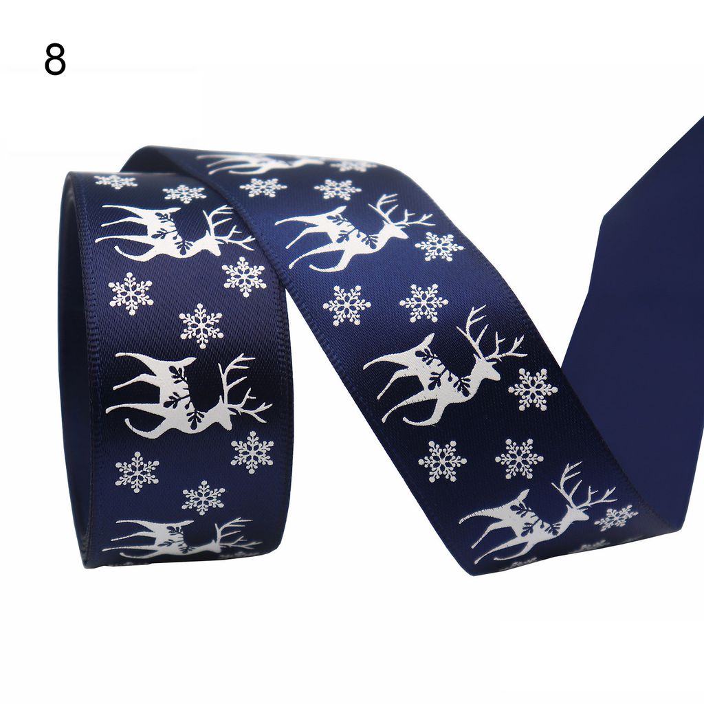 Weihnachtsschneeflake -Muster DIY Grosgrain Ribbons Polyester Party Kranzwickband für Geschenke-8