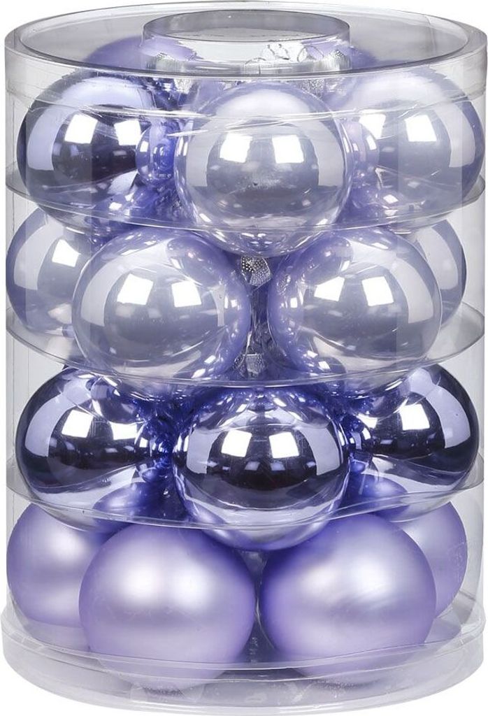 Weihnachtskugeln Glas 6cm, 20 Stück, Farbe:Dreamy Lilac ( Produktbild 