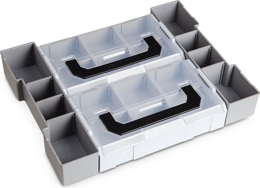 A modular storage organizer with multiple compartments.