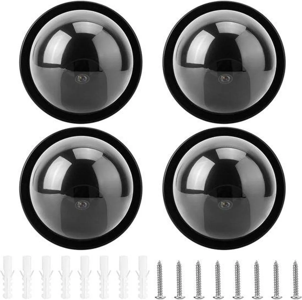 Lot de 4 caméras de sécurité factices dômes noires pour hôtel et maison