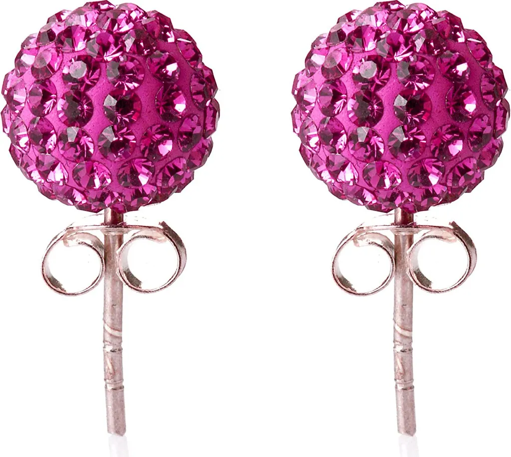 Orecchini da donna Karisma Orecchini in argento 925 rodiato con elementi di cristallo rosa.9mm