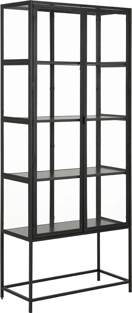 Armoire vitrine Chelsea Noire : Solution de Rangement Anti-Poussière