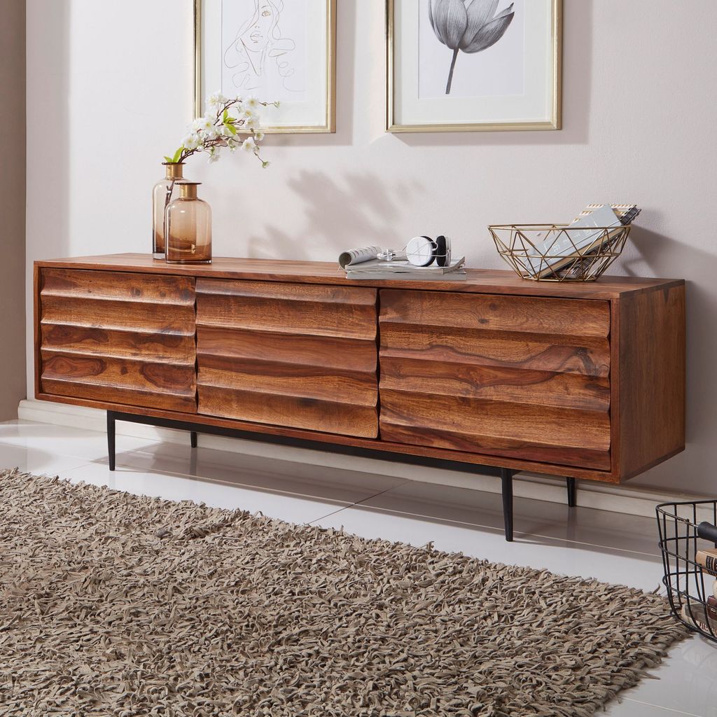 Buffet bas hi-fi WL5.636 Sheesham massif maison de campagne Image du produit 