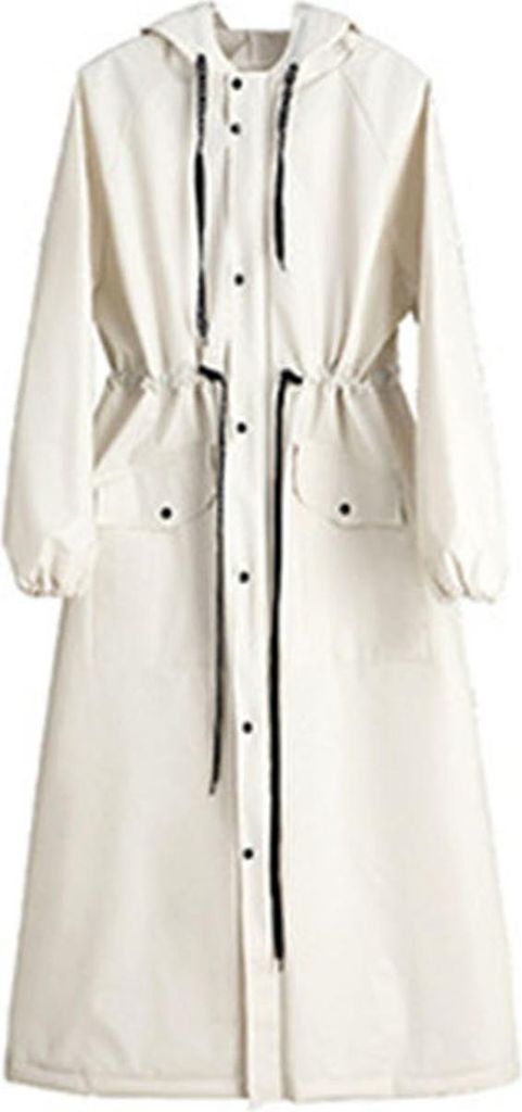 Regenmantel mit Kapuze, wasserdicht, lange Regenjacke mit Kordelzug, wiederverwendbar, für Herren und Damen, regenfest, tragbar, für Outdoor, Wan...