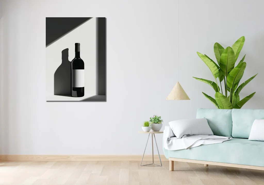 Tableau Image 70 x 100 cm Bouteille de Vin Rouge pour Déco Cuisine - 2