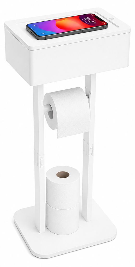 Relaxdays toiletrolhouder, met ruimte voor reserverollen, Productafbeelding 