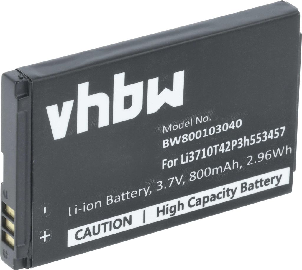 vhbw Akku kompatibel mit ZTE F100, F102, F103, F106, F105, C370, C190, C580, C170, C500, C366, C79 Handy Smartphone Telefon (800 mAh, 3,7 V, Li-Ion)