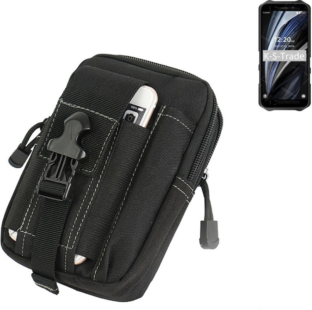 K-S-Trade Gürtel Tasche kompatibel mit Oukitel WP12 Pro Gürteltasche Holster Schutz Hülle Handy Hülle Smartphone outdoor Handy-Hülle schwarz