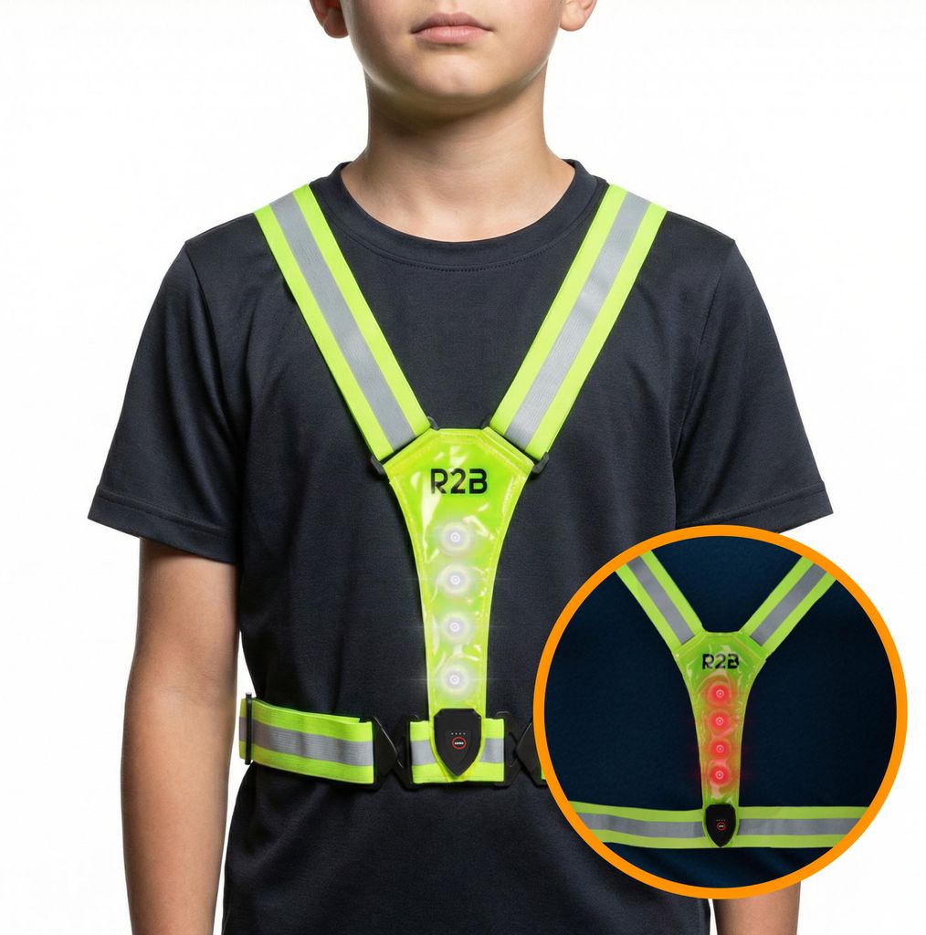 R2B Hardloopvest met Verlichting Kinderen - Maat 110 t/m Productafbeelding 