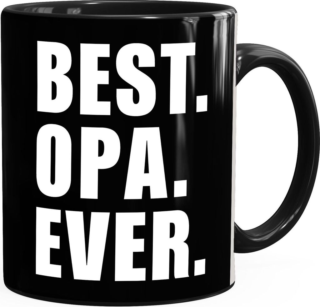 Kaffee-Tasse Best Opa ever Geschenk Spruch MoonWorks schwarz unisize