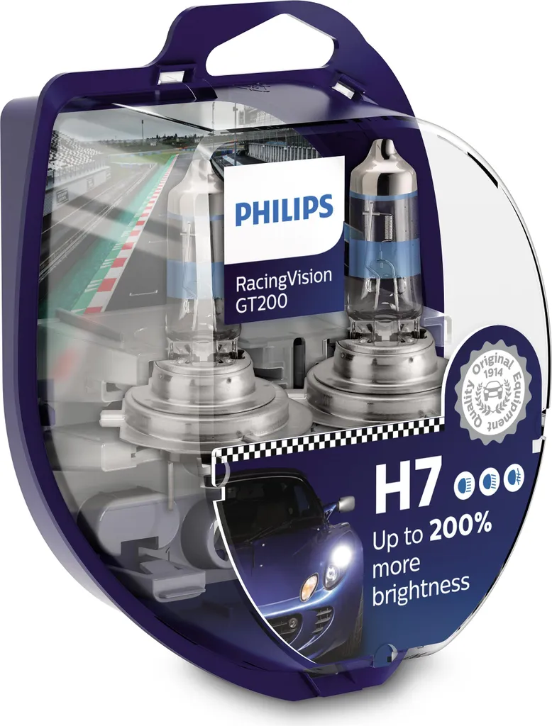 Philips 12972RGTS2 Racing Vision GT200 H7 Ampoules Halogènes Lot de 2