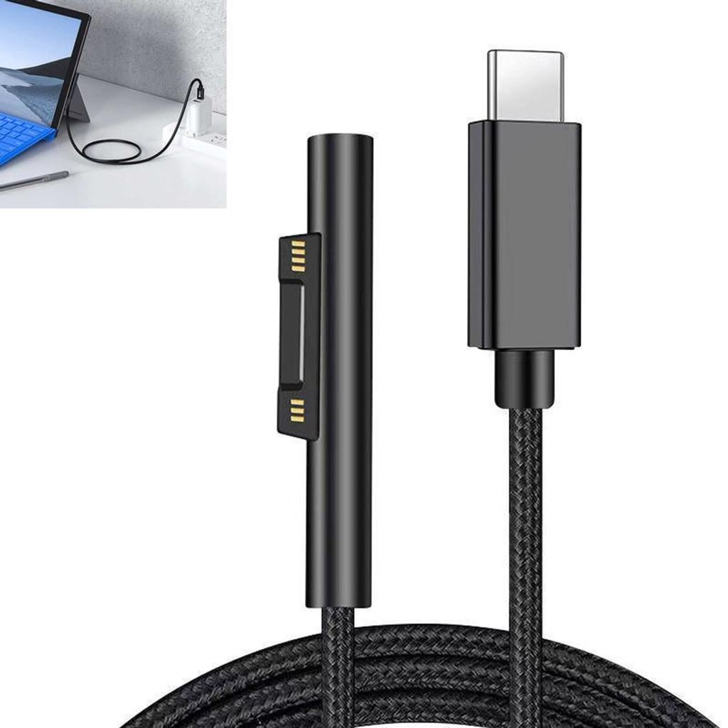 Surface USB-C Ladekabel, 2.0m Nylon geflochten, 45W Produktbild 