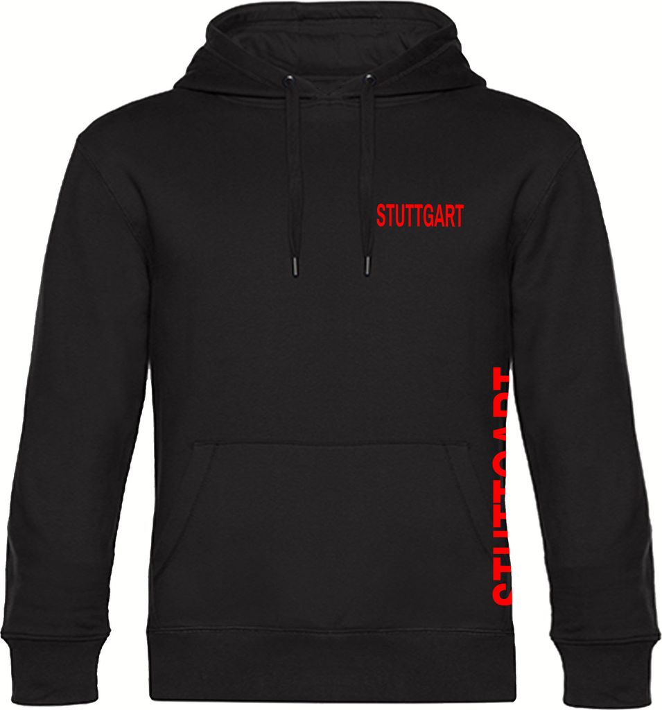multifanshop Kapuzen Sweatshirt - Stuttgart - Brust & Seite, schwarz, Größe XXL