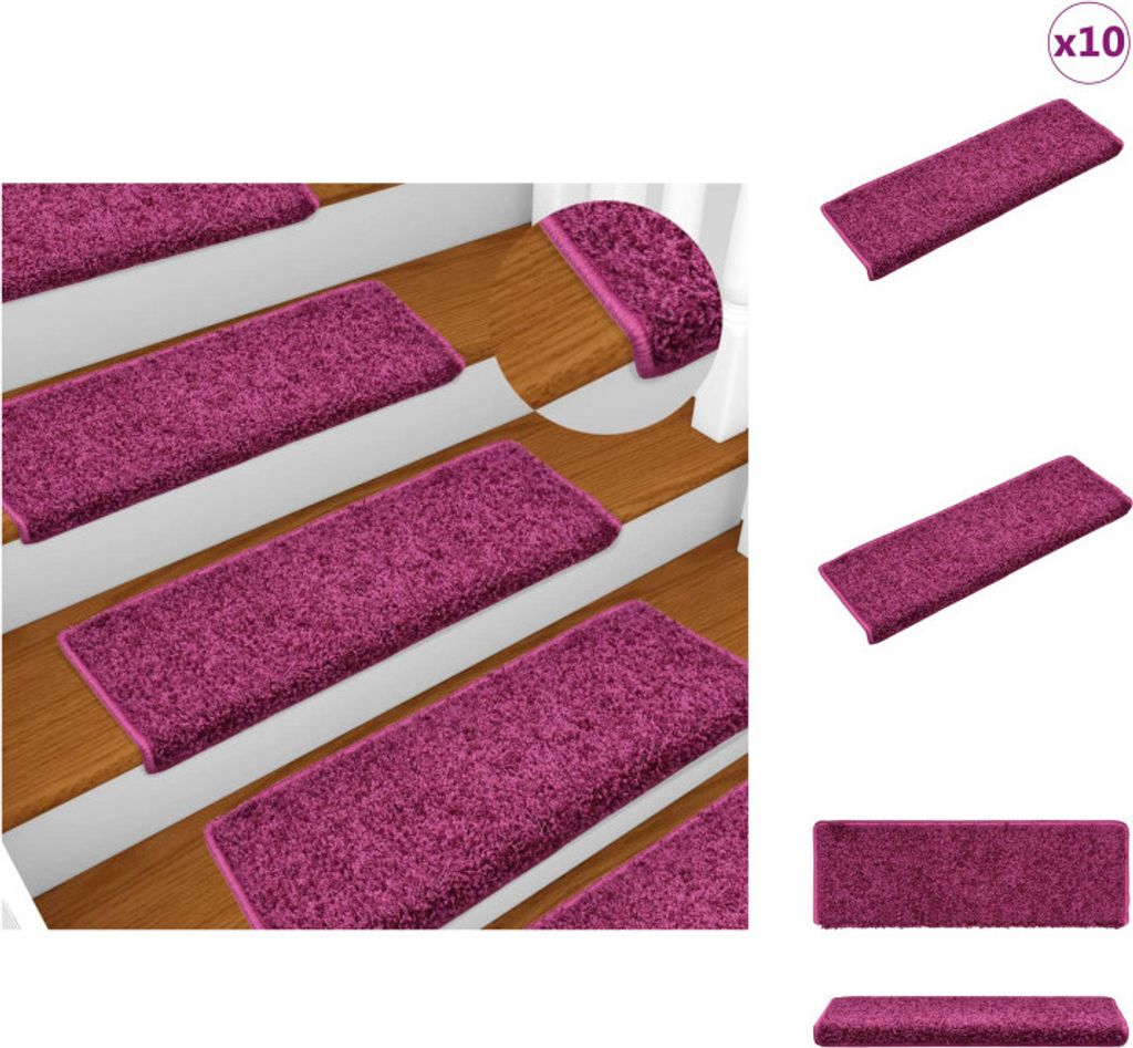 vidaXL Stufenmatten 10 Stk. 65x21x4 cm Violett - Stufenteppiche