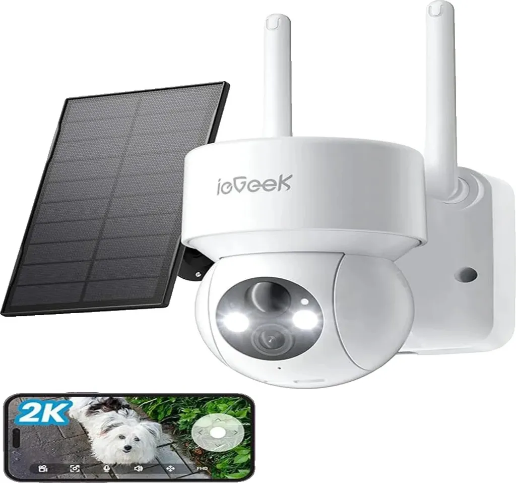 Caméra de surveillance extérieure solaire WiFi 360° Full HD motorisée