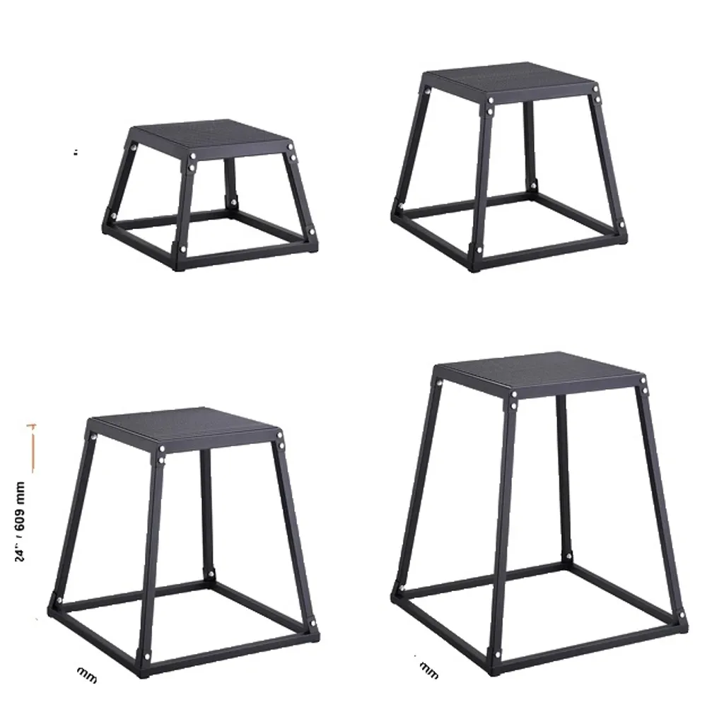 Boîtes de saut stables et sécurisées set de 4 noir pour fitness maison
