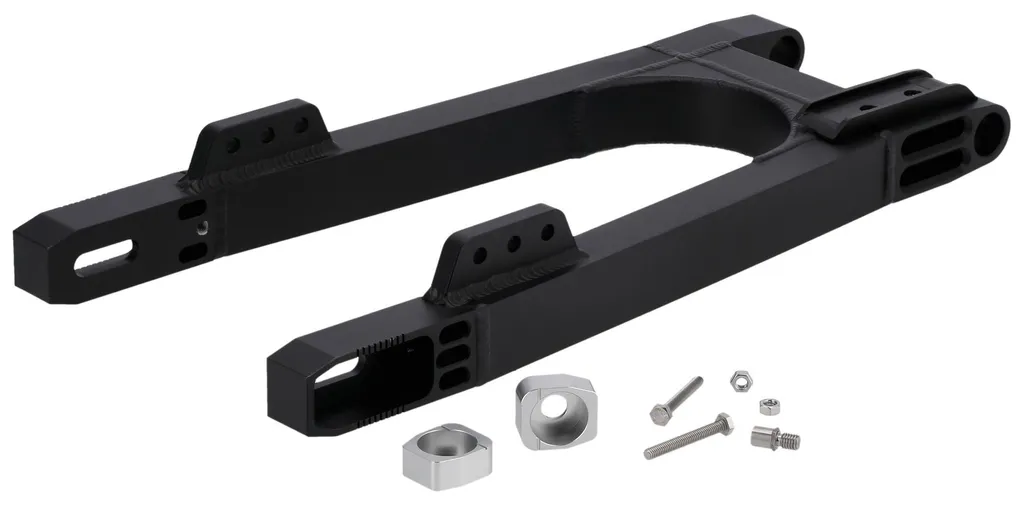 Bras oscillant Schmitt CNC rallongé +5cm noir mat pour Simson S50 S51