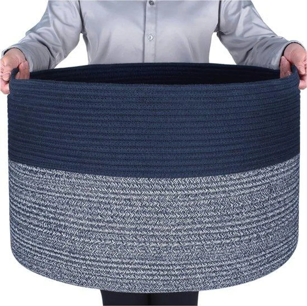 Grande boîte de rangement décorative bleu marine - Coffre XL rigide
