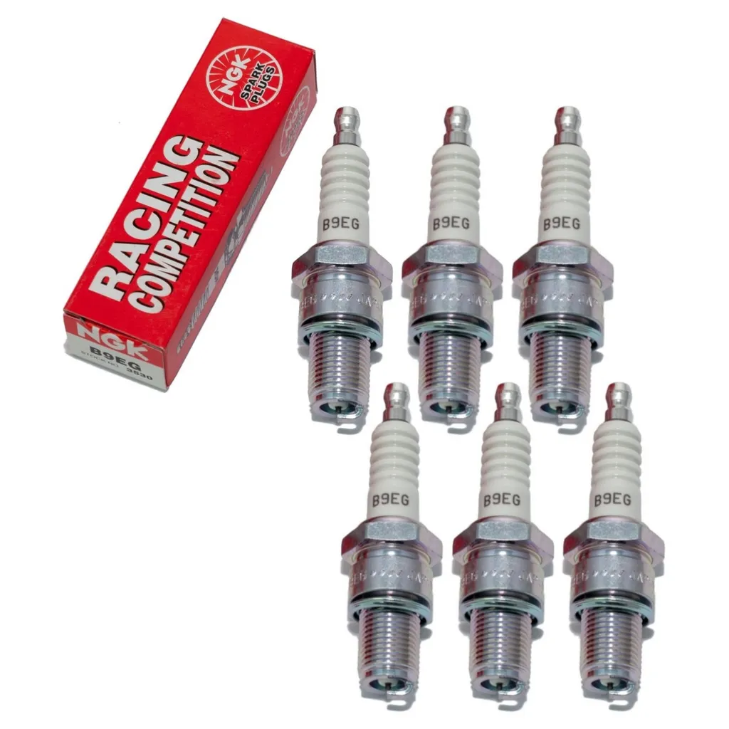 Set di candele NGK 6x B9EG da corsa / candela da corsa, filettatura lunga 19,0 mm Ø 14,0 mm esagono 20,8 mm, distanza tra gli elettrodi 0,75 mm, potere calorifico 9, 3530 / 3998