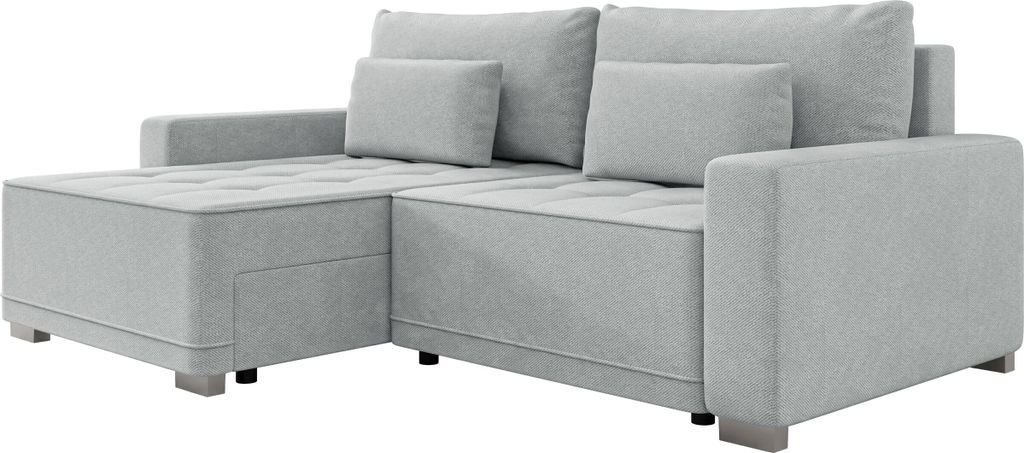MIRJAN24 Ecksofa Zeus, Wohnzimmmer L-Form mit Schlaffunktion und zwei Bettkästen (Farbe: Paros 05)